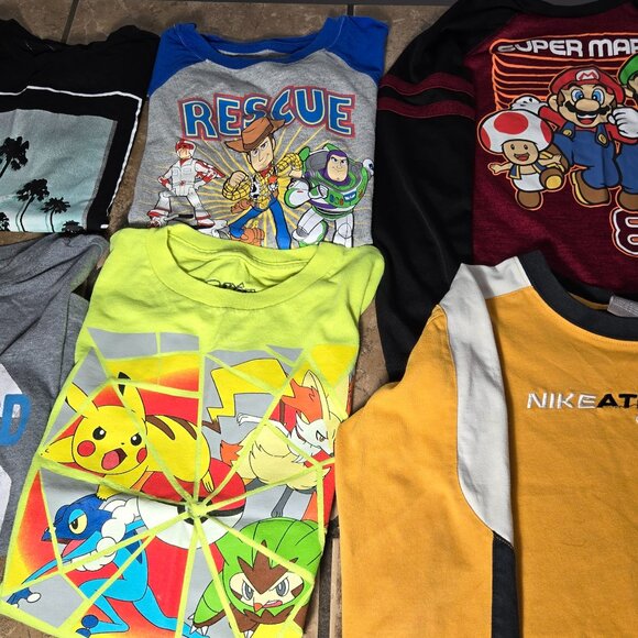 Boys Name Brand T Shirt/ Pants Clothing Lot 39pc Nike Mario Size 7/8 - Picture 3 of 6